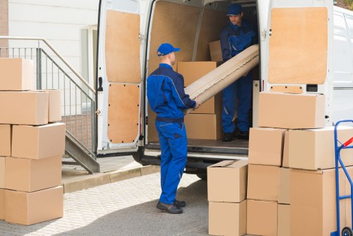 Removal van ready for a move in West Kensington