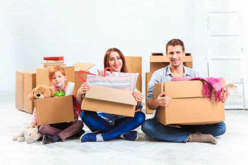 Commercial moving team planning a business relocation in West Kensington