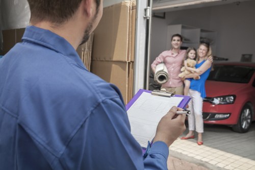 Man and van vehicle preparing for a booked removal service